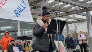 From Snowflakes to Solidarity: Greenport Community Rallies for Women's Rights and Democracy