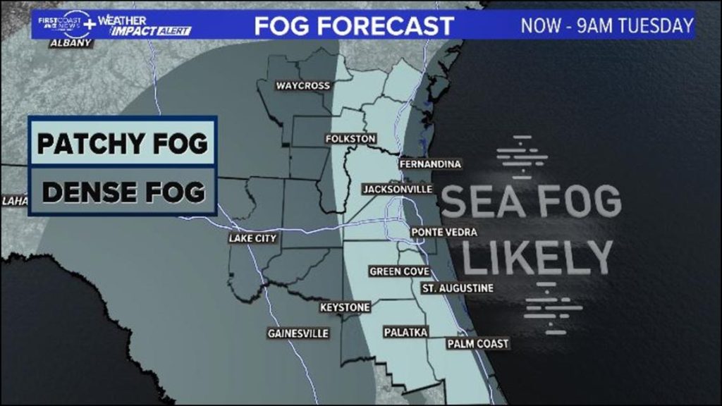 National Weather Service Issues Dense Fog Advisory for Southeast Georgia and Northeast Florida