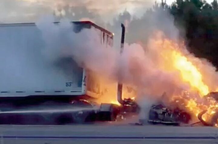 Semi Driver Dies After Fiery Crash Off I-95 in Palm Coast—witnesses Say Truck Veered Off Road