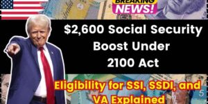 Social Security 2100 Act $2,600 Monthly Increase for SSI, SSDI, and VA Set for 2025