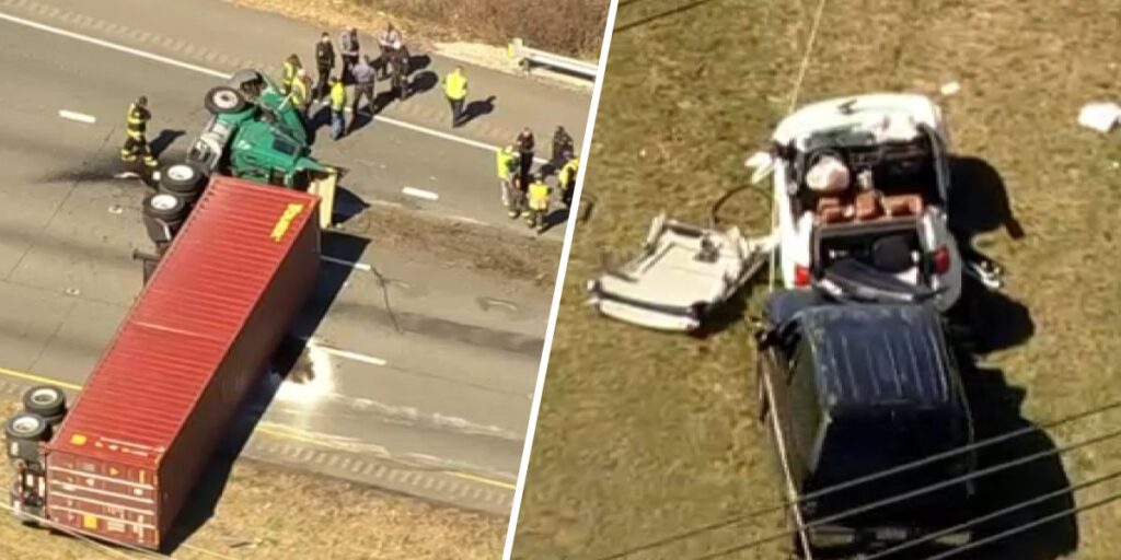 Tractor-trailer Overturns on I-95 South in Upper Chichester, Causing Significant Delays and Minor Injuries