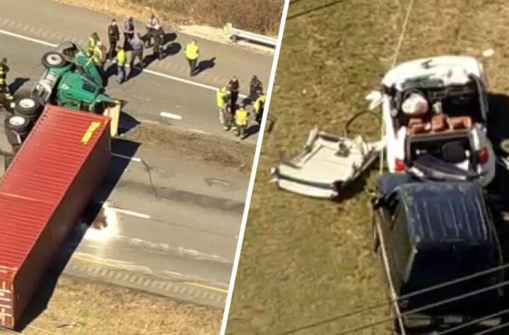 Tractor-trailer Overturns on I-95 South in Upper Chichester, Causing Significant Delays and Minor Injuries