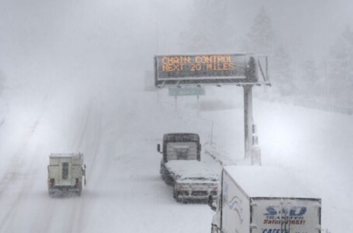I-80 Westbound Closed at Nevada Border as Sierra Storm Dumps Up to 5 Feet of Snow