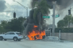 One Dead, Several Hurt as Car Bursts Into Flames in Hollywood Crash